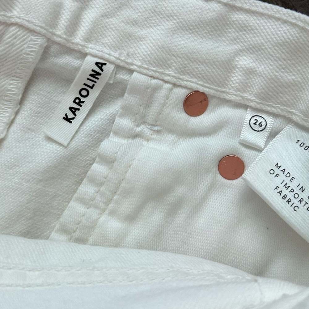 GRLFRND Karolina High Rise Jeans in Ocean Eyes White Sz 26 - Picture 9 of 11